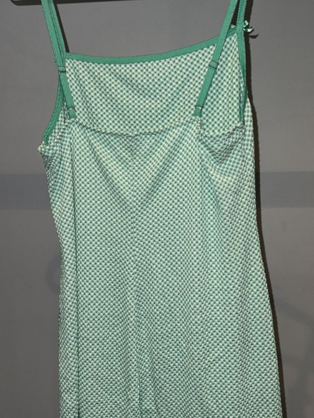 Wild Fable Green Gingham Mini Slip Dress XL Bow Detail Coquette Cottagecore - Picture 5 of 7